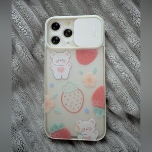 Cute Bear and Strawberry iPhone 13 Pro Max Case